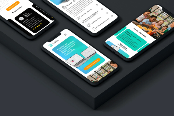 Design de landing page para startup Bubbe