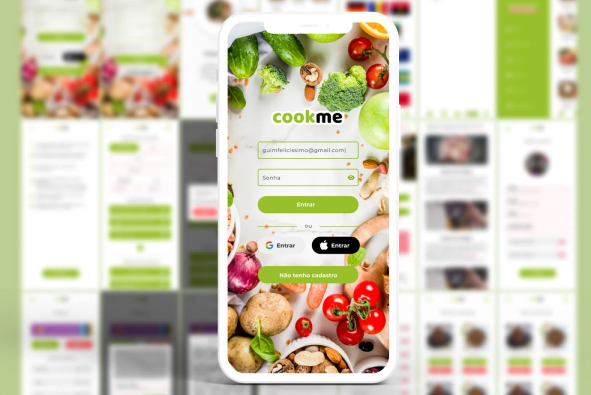 Design de aplicativo de receitas Cookme