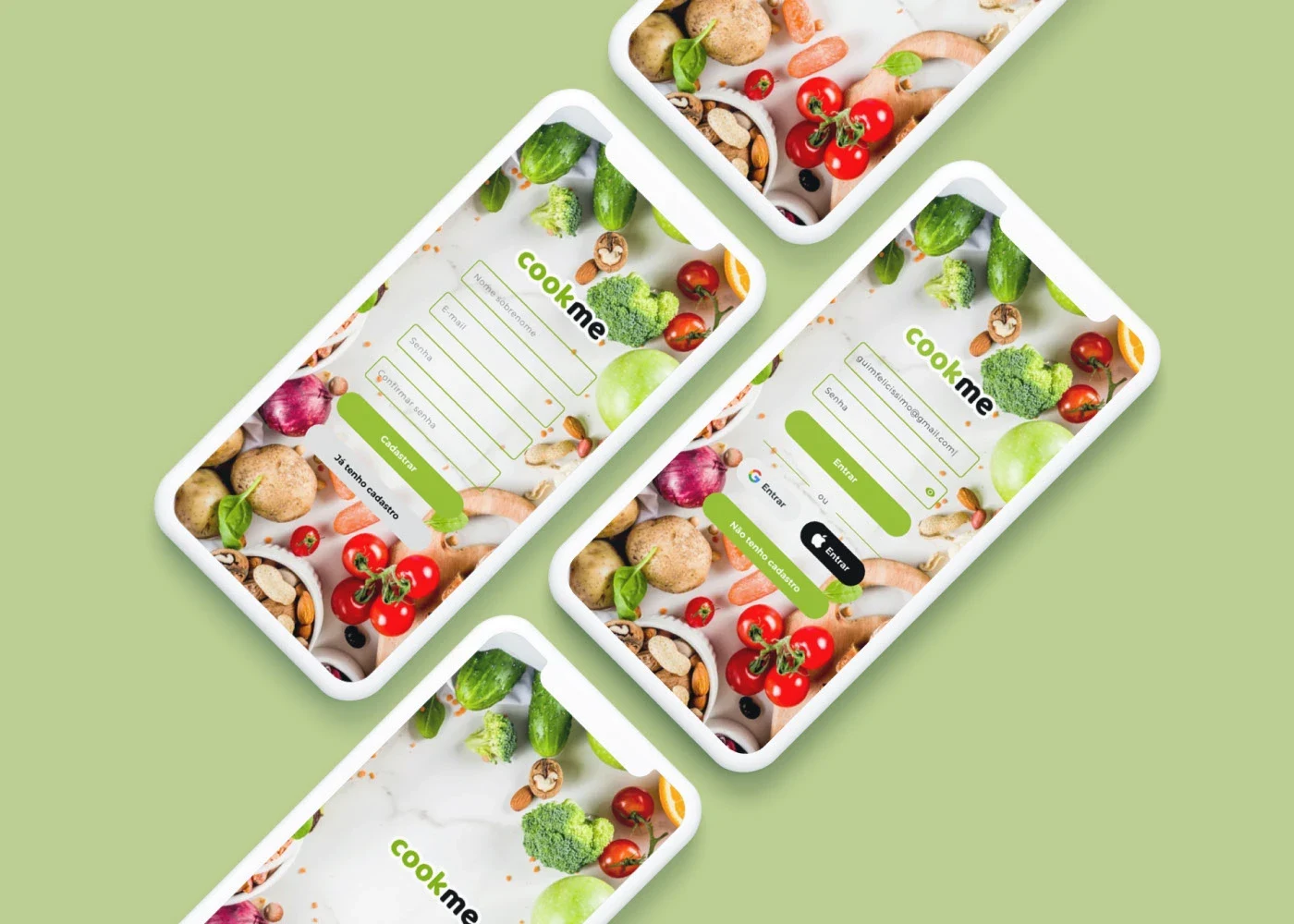 Cookme — App · UI/UX, aplicação 1