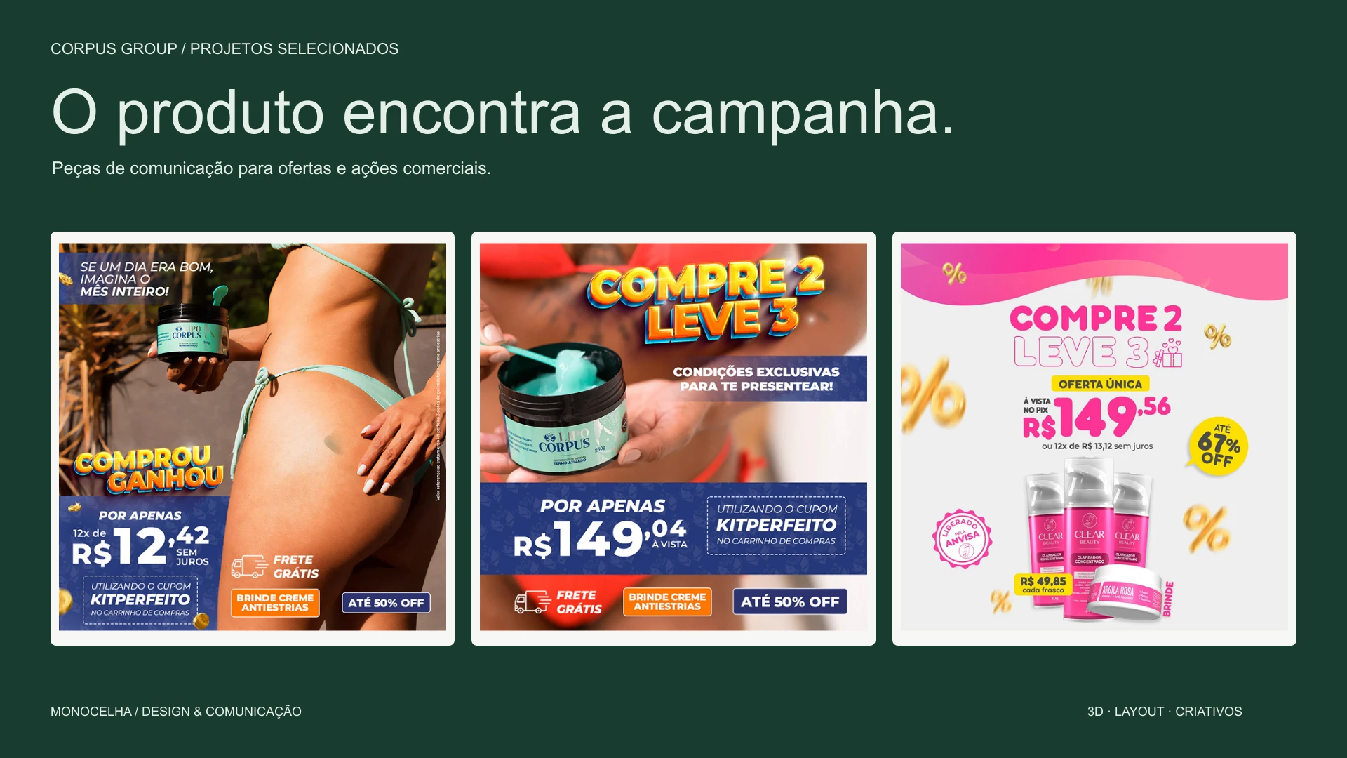 Corpus Group — Visualização 3D · Layouts · Criativos, aplicação 3